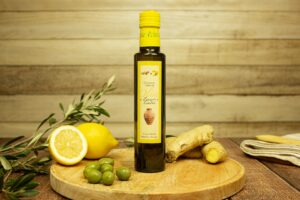 Extra natives Olivenöl mit Zitrone und Ingwer